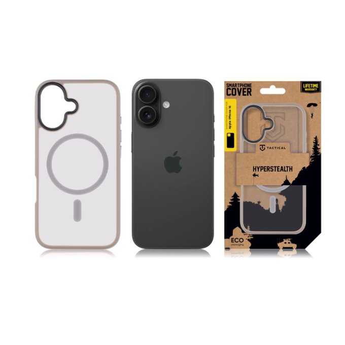 Apple iPhone 16, Magforce Hyperstealth Cover, Light Grey