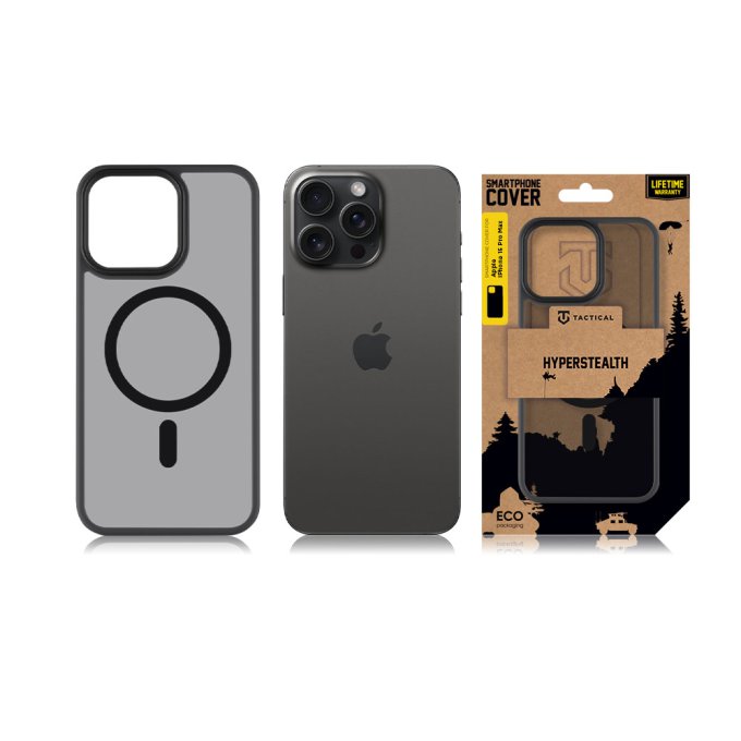 Apple iPhone 15 Pro Max, Magforce Hyperstealth Cover, Asphalt