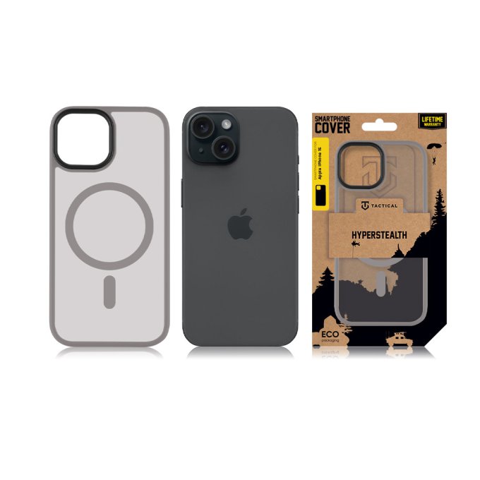 Apple iPhone 15 , Magforce Hyperstealth Cover, Light Grey