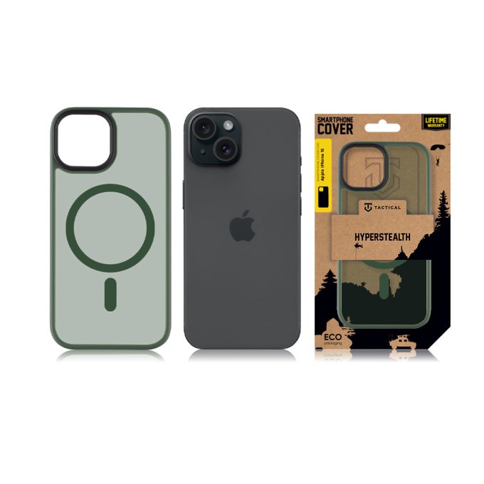 Apple iPhone 15, Magfprce Hyperstealth Cover, Forest Green