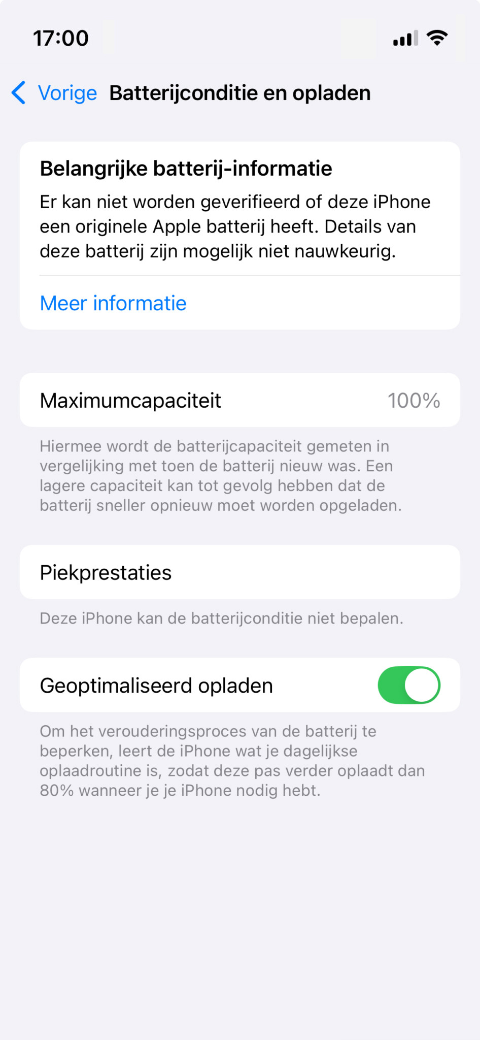 batterij conditie iphone