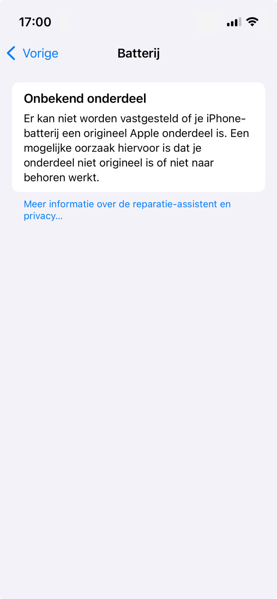 batterij melding iphone